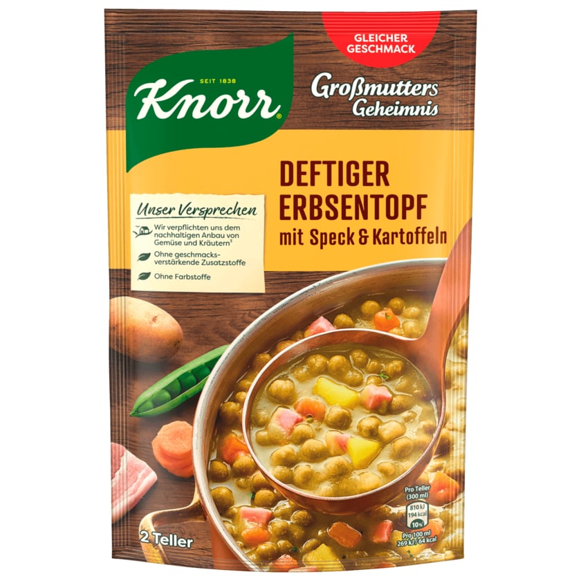 Knorr Eintopf Großmutters Geheimnis Deftiger Erbsentopf 2 Teller